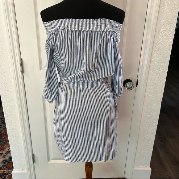 Tommy Hilfiger Blue and White Striped Midi Dress | Size SP - Picture 9 of 10